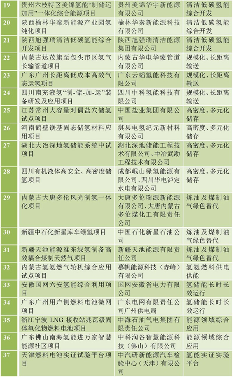41+9！首批能源领域氢能试点公示