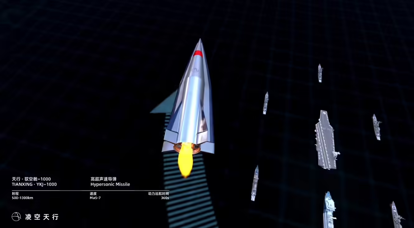 国产凌空天行驭空戟-1000高超声速导弹发布:最远1300公里射程、5-7马赫速度 国产凌空天行驭空戟-1000高超声速导弹发布:最远1300公里射程、5-7马赫速度