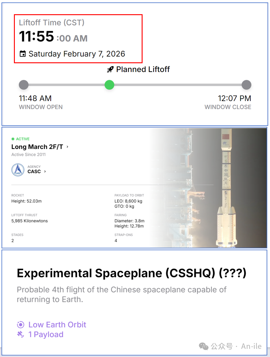 神龙CSSHQ-4：可重复使用试验航天器第四次飞行即将开展