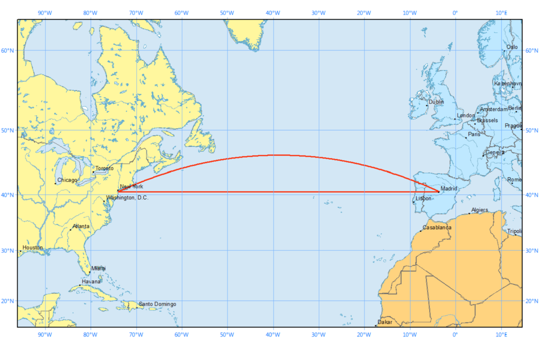 为什么飞机不能沿直线从起点飞到终点？